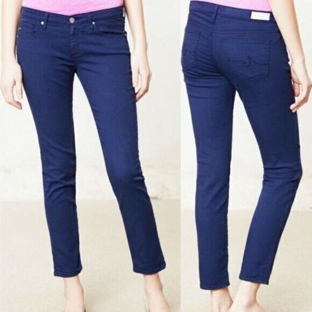 AG Adriano Goldschmied Stevie Ankle Slim Straight Jeans NVY-AP